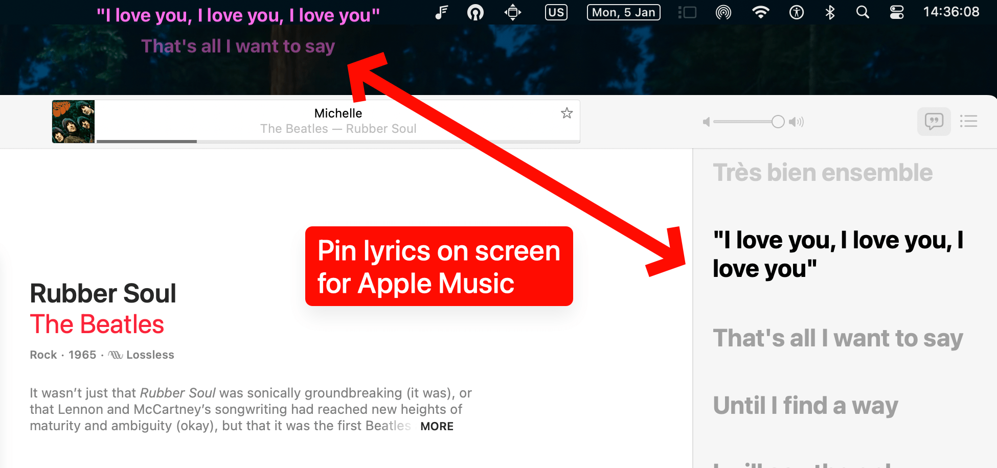 LyricUp demo screenshot